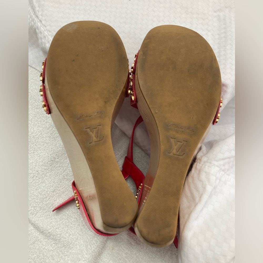 Louis Vuitton Wood Heel Wedge Sandal - Picture 11 of 11